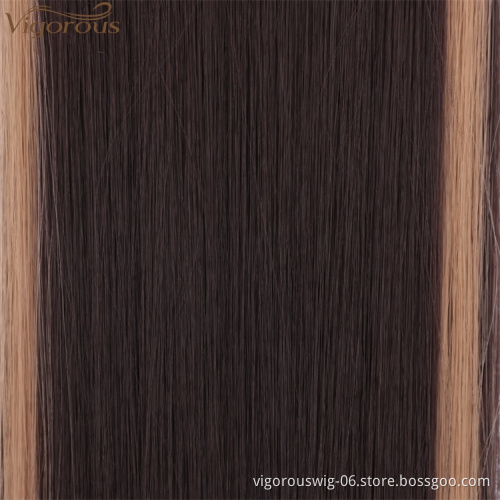 Vigorous 22" Wrap Around Ponytail Extension Highlighted Magic Paste Pony Tail Hairpiece for Women 4/27# Brown Mix Blonde